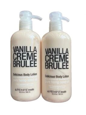 Hempz Vanilla Creme Brulee Body Lotion x2 Pumper Bottles